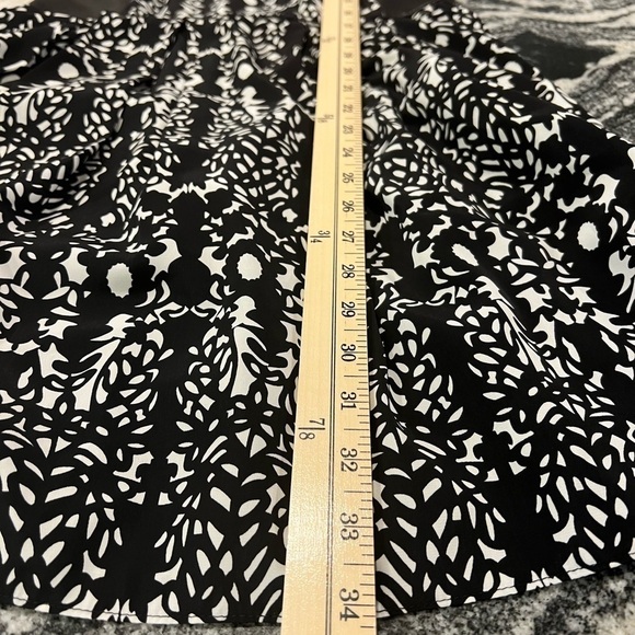 HUNTER BELL black and white abstract print with leather trip sleeveless dress - Picture 12 of 15